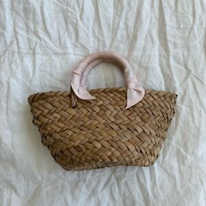 Mini straw tote bag
